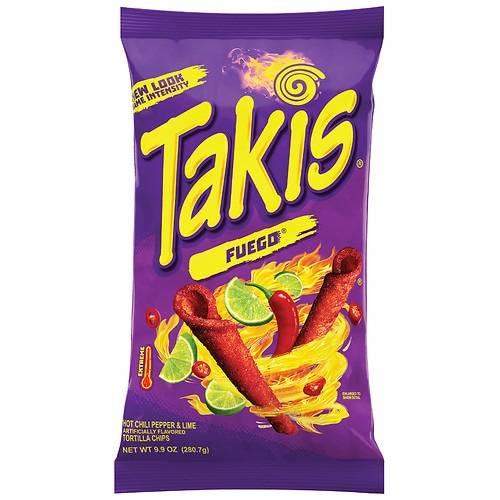 Takis Fuego Rolled Tortilla Chips Hot Chili Pepper & Lime - 9.9 Oz