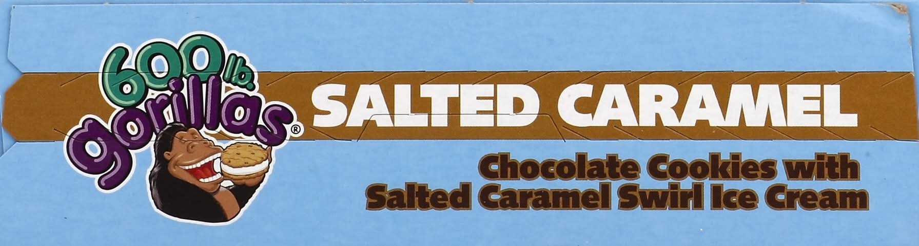 600 lb. Gorillas Salted Caramel Swirl Ice Cream Cookie Sandwiches