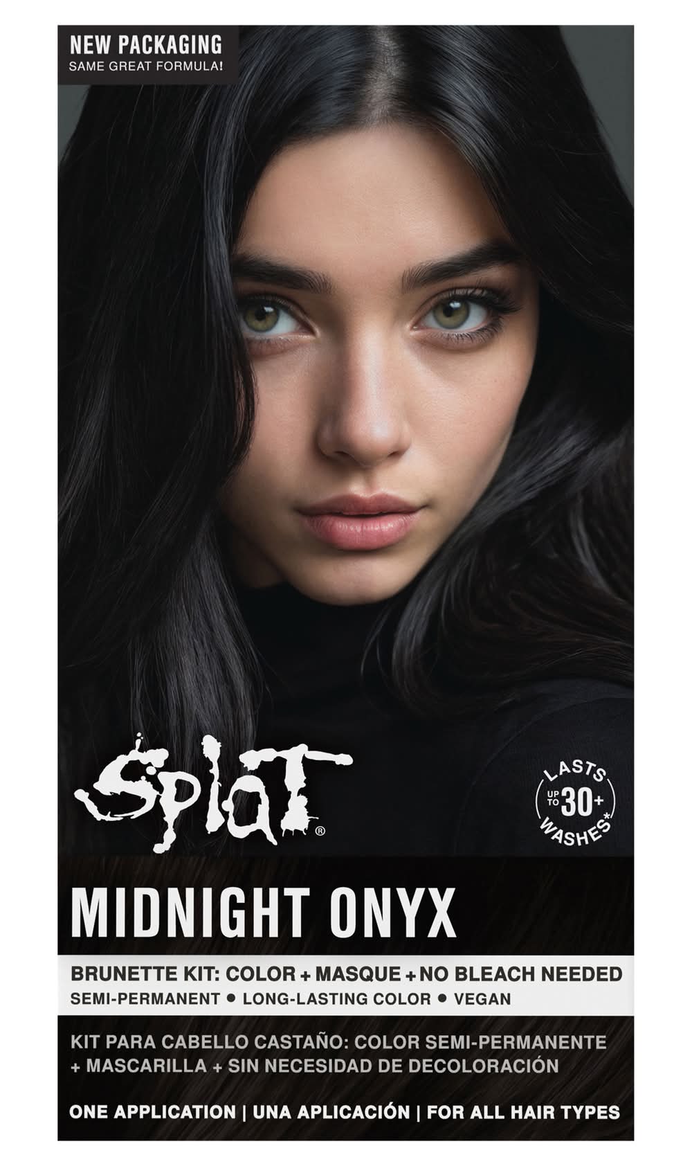 Splat Gentle Bleach Free Hair Colouring Kit, Onyx De Minuit