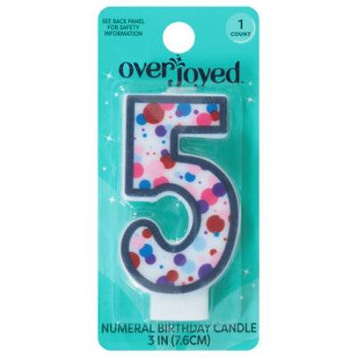 Overjoyed Numeral Birthday Candle, Size 3"