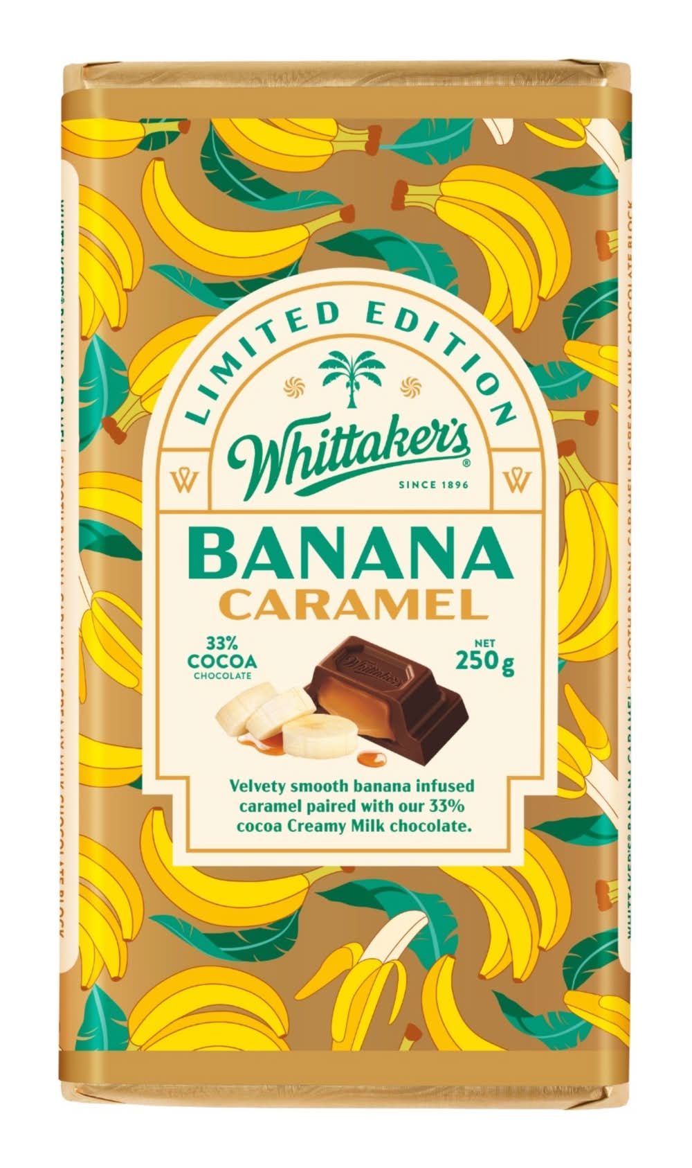 Whittaker's Chocolate Bar, Banana Caramel (250g)