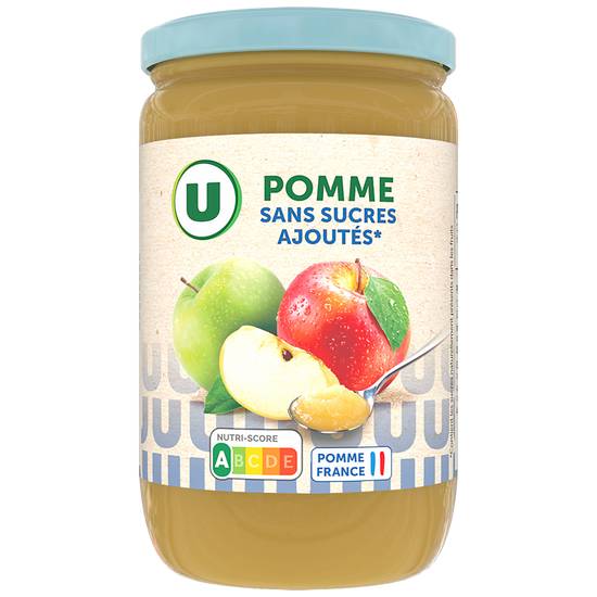 Puree Pomme Sans Sucres Ajoutes Produit U 680 gr