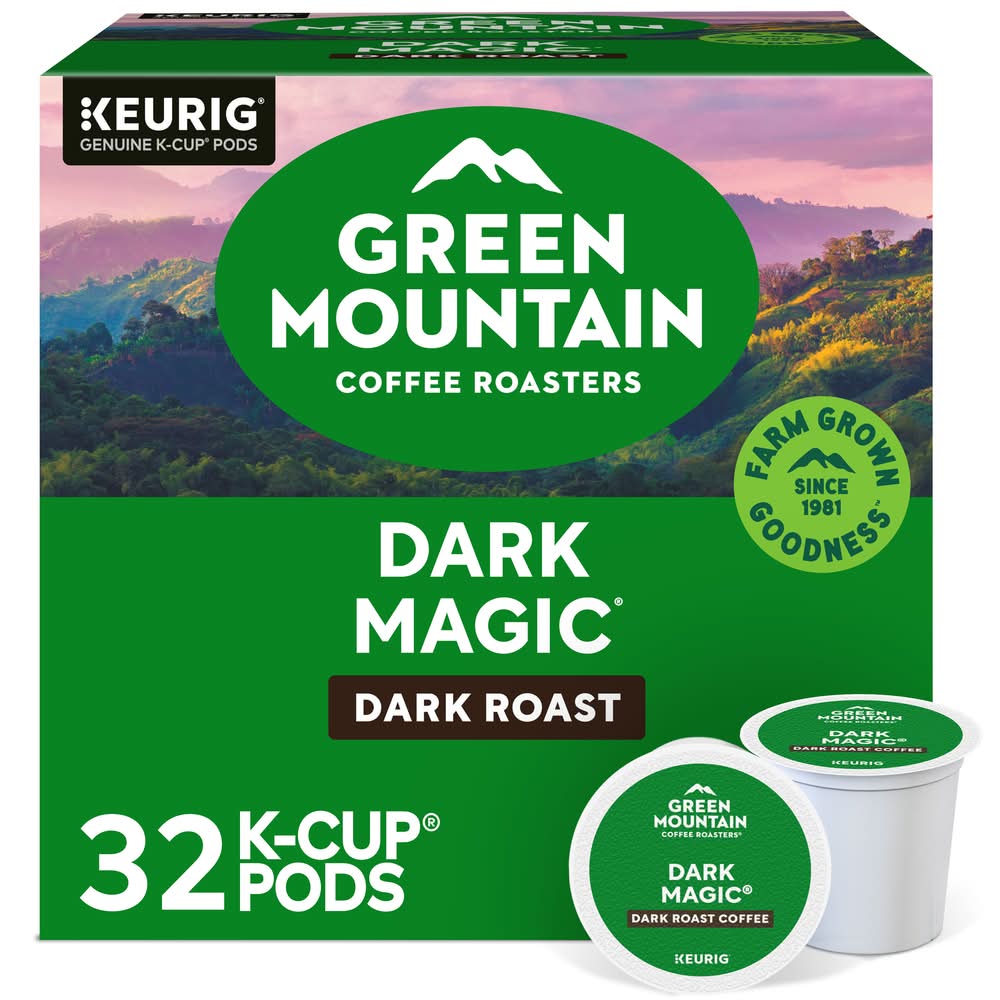 Green Mountain Coffee Roasters Dark Magic Single Serve K Cup Pods, Dark Roast (12.8 oz, 32 ct)