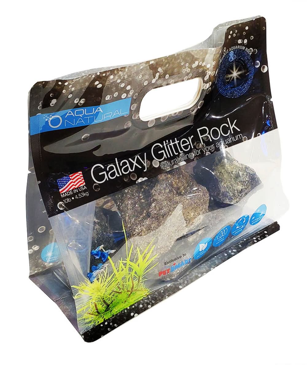 Aqua Natural Glitter Rocks - Galaxy Aquascaping Rock Decor (Size: 10 Lb)