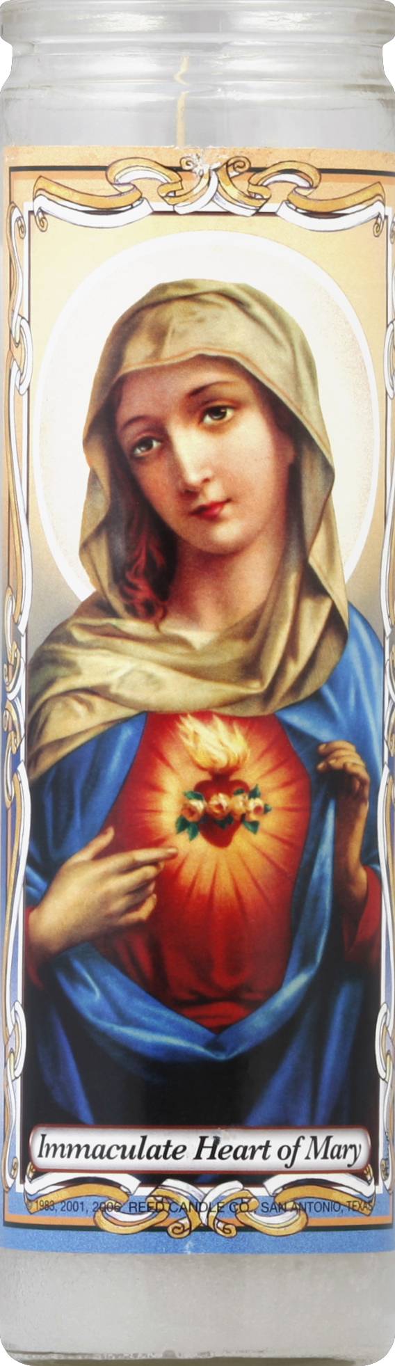 Reed Candle Immaculate Heart Of Mary Religious Prayer Candle (10.6 oz)