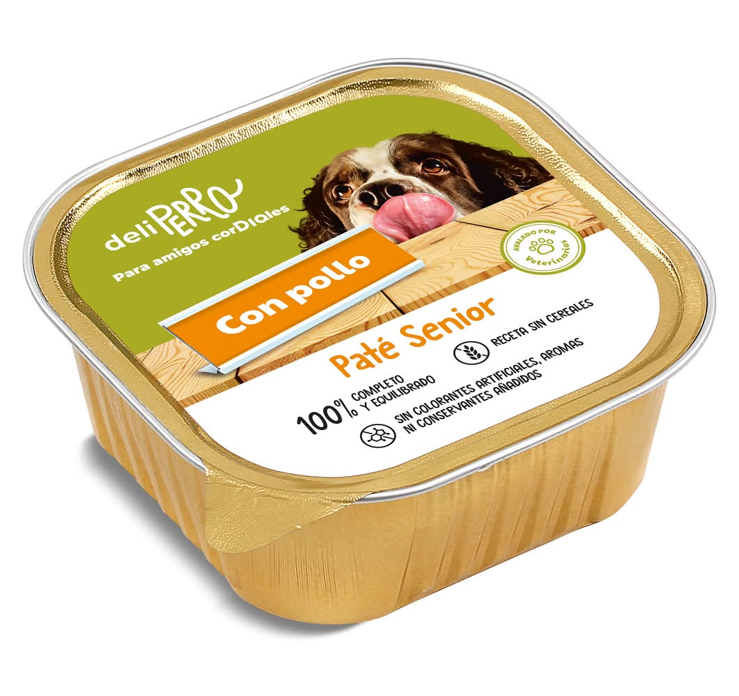 Paté Para Perros Senior Con Pollo Deliperro De Dia Tarrina 300 G