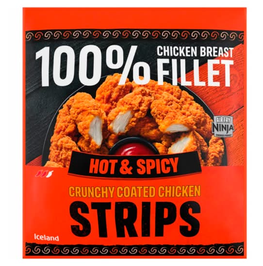 Iceland Hot and Spicy Chicken Breast Fillet Strips (500g)