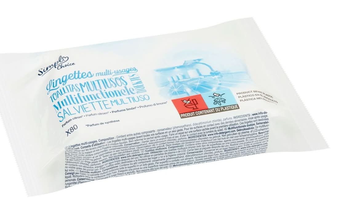 Simpl Choice Lingettes Multi-Usages 80 Pièces