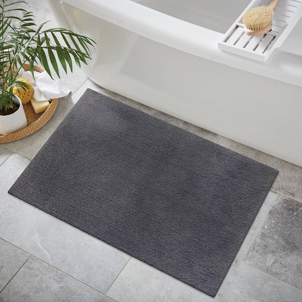 allen + roth 20-in x 32-in Dark Gray Polyester Bath Mat | 26606