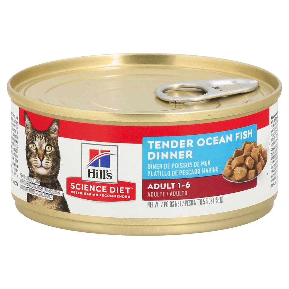 Hill's Science Diet Tender Ocean Fish Dinner Adult 1-6 Cat Food (5.5 oz)