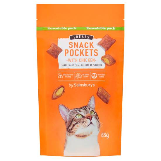 Sainsbury's Cat Treat Snack Pockets with Chicken 65g