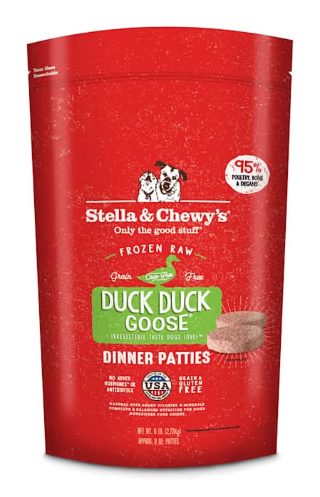 Stella & Chewy's Frozen Duck Duck Goose Patties Dog Food, 6 lbs.