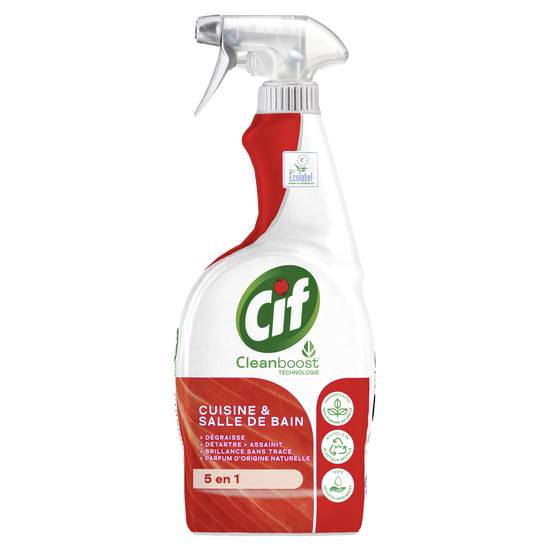 Cif - Spray nettoyant cuisine et salle de bain (750 ml)