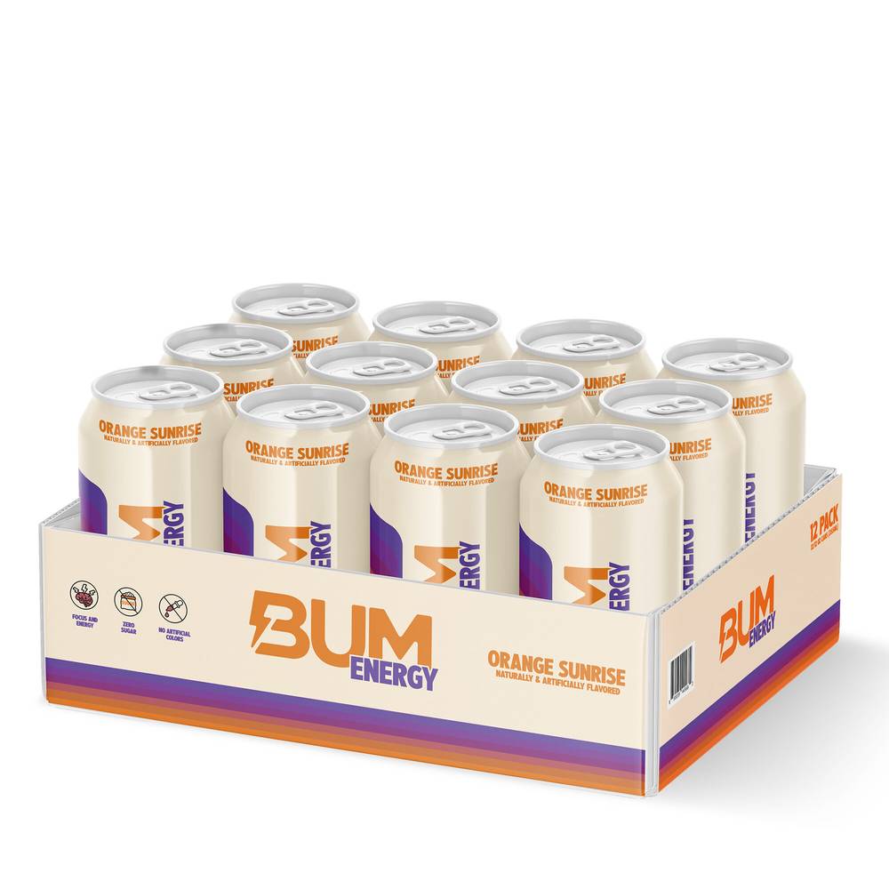 Bum Energy Orange Sunrise Drink (12 x 12 fl oz)