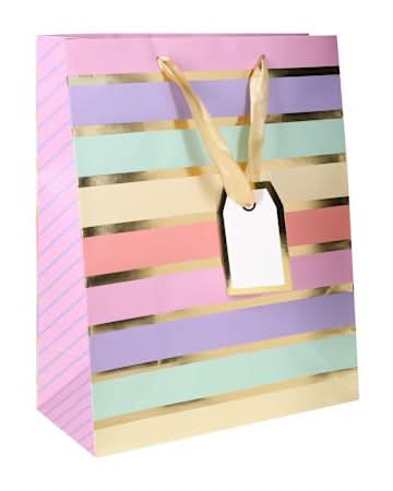 Large Gift Bags Pastel Rainbow Stripe