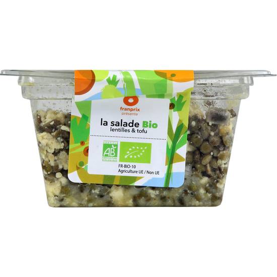 Salade lentilles tofu Bio franprix bio 160g
