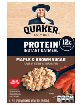 Quaker Protein Maple & Brown Sugar Oatmeal - 12.6 Oz