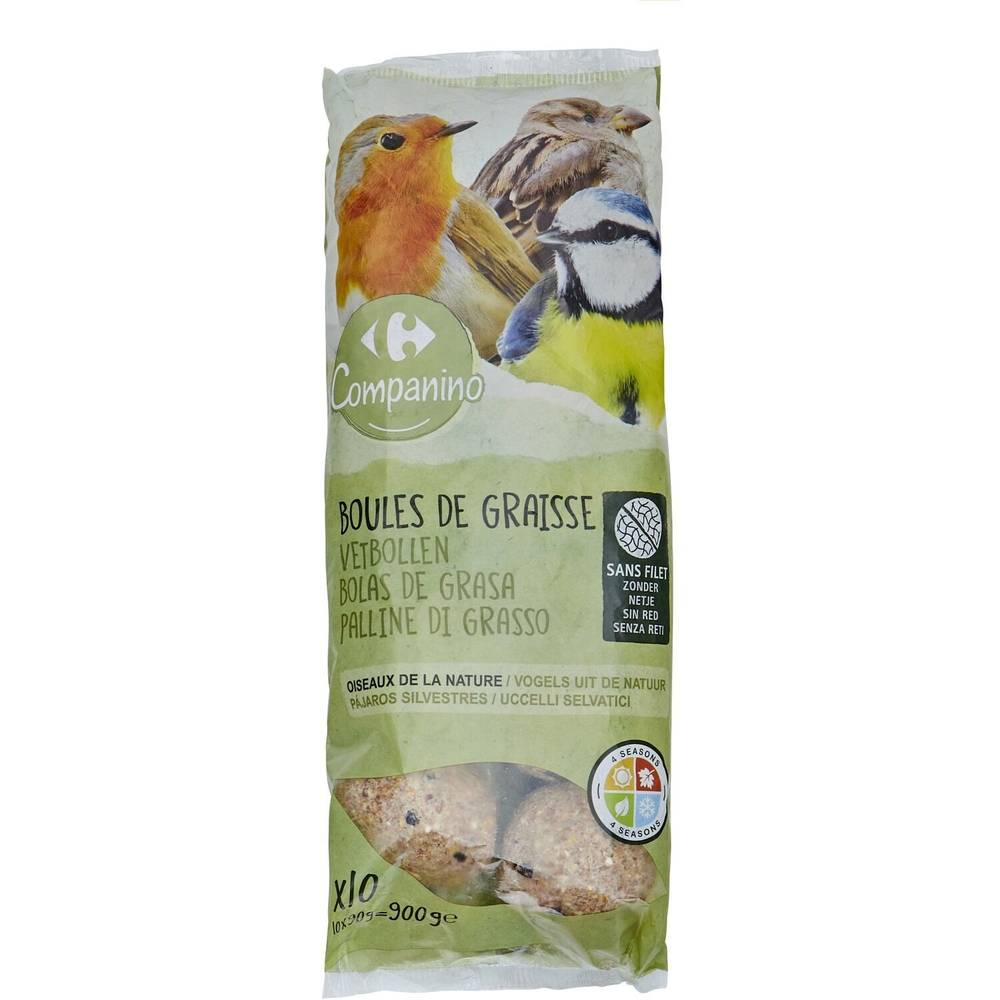 Boules de graisse oiseaux de la nature CARREFOUR COMPANINO - les 10 boules de 90g