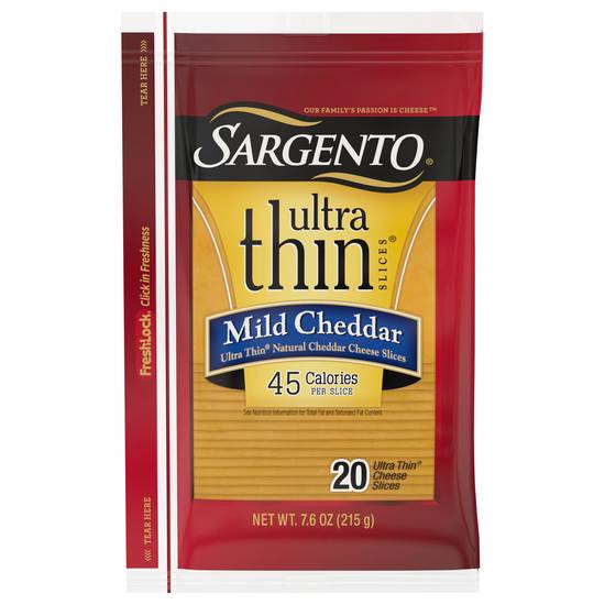Sargento Ultra Thin Mild Cheddar Cheese Slices