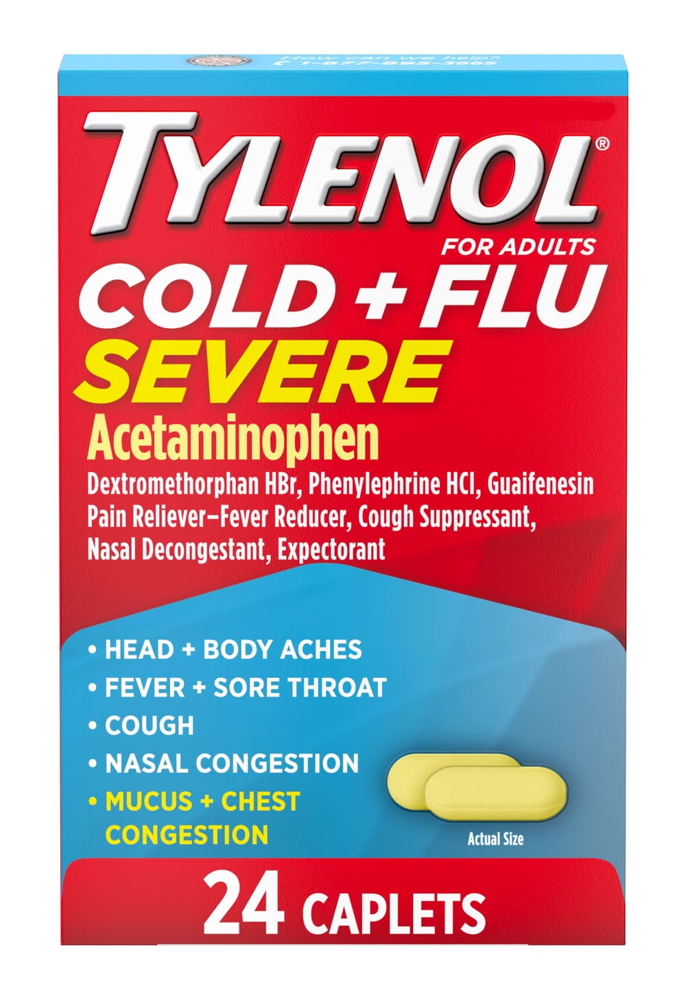 Tylenol Cold + Flu Severe Caplets (1.28 oz, 24 ct)