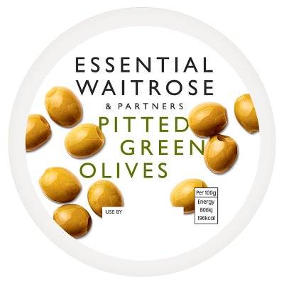 Waitrose Essential Pitted Green Olives (120g)