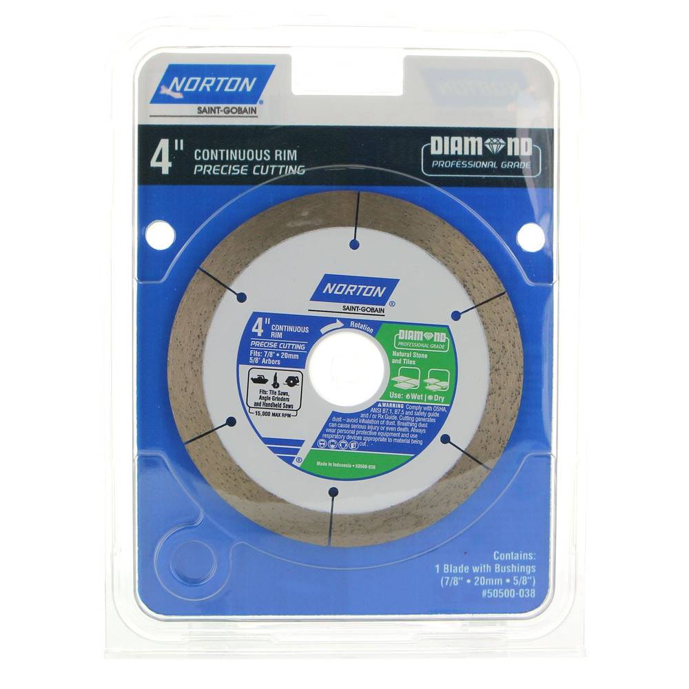 Norton 4-in Wet/Dry Continuous Rim Diamond Saw Blade | 50500-038