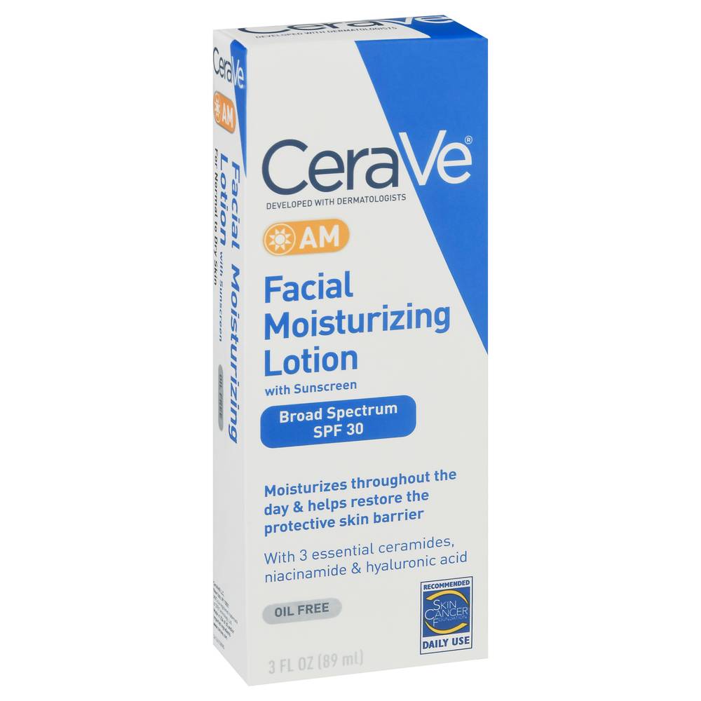 CeraVe Am Face Moisturizer With Broad Spectrum Protection Spf 30 (3 fl oz)