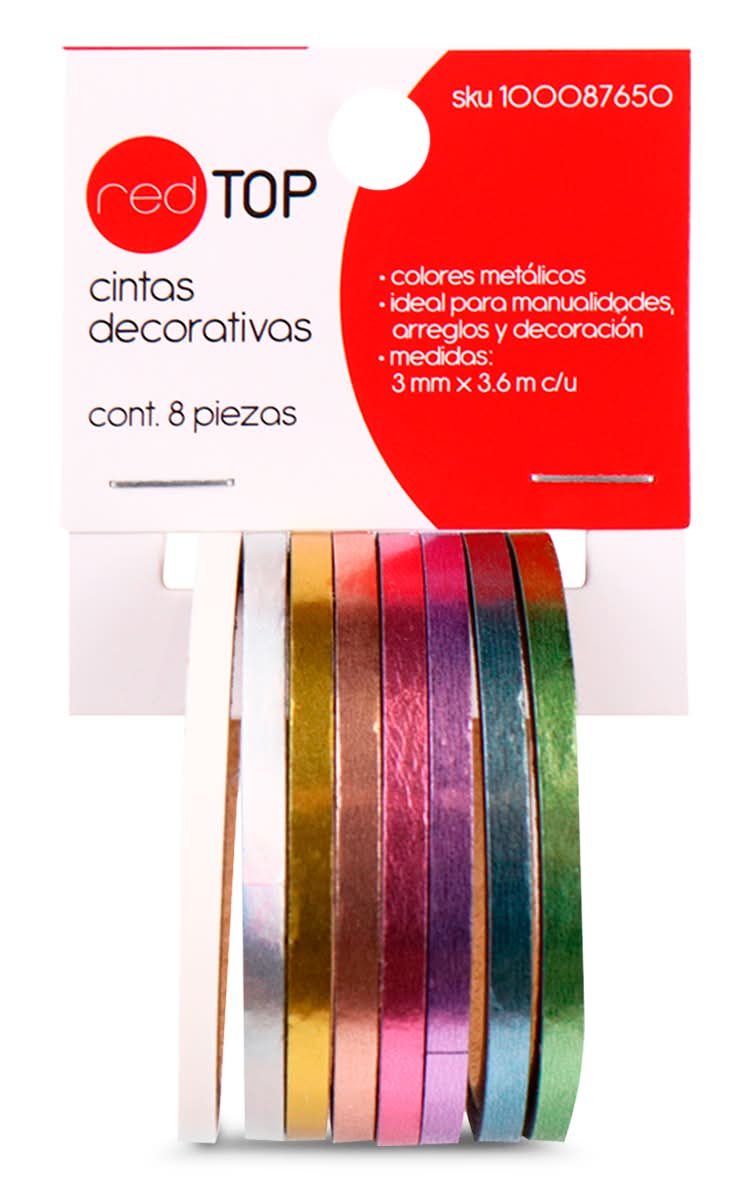 Red Top · Cinta decorativa metálica (8 un)