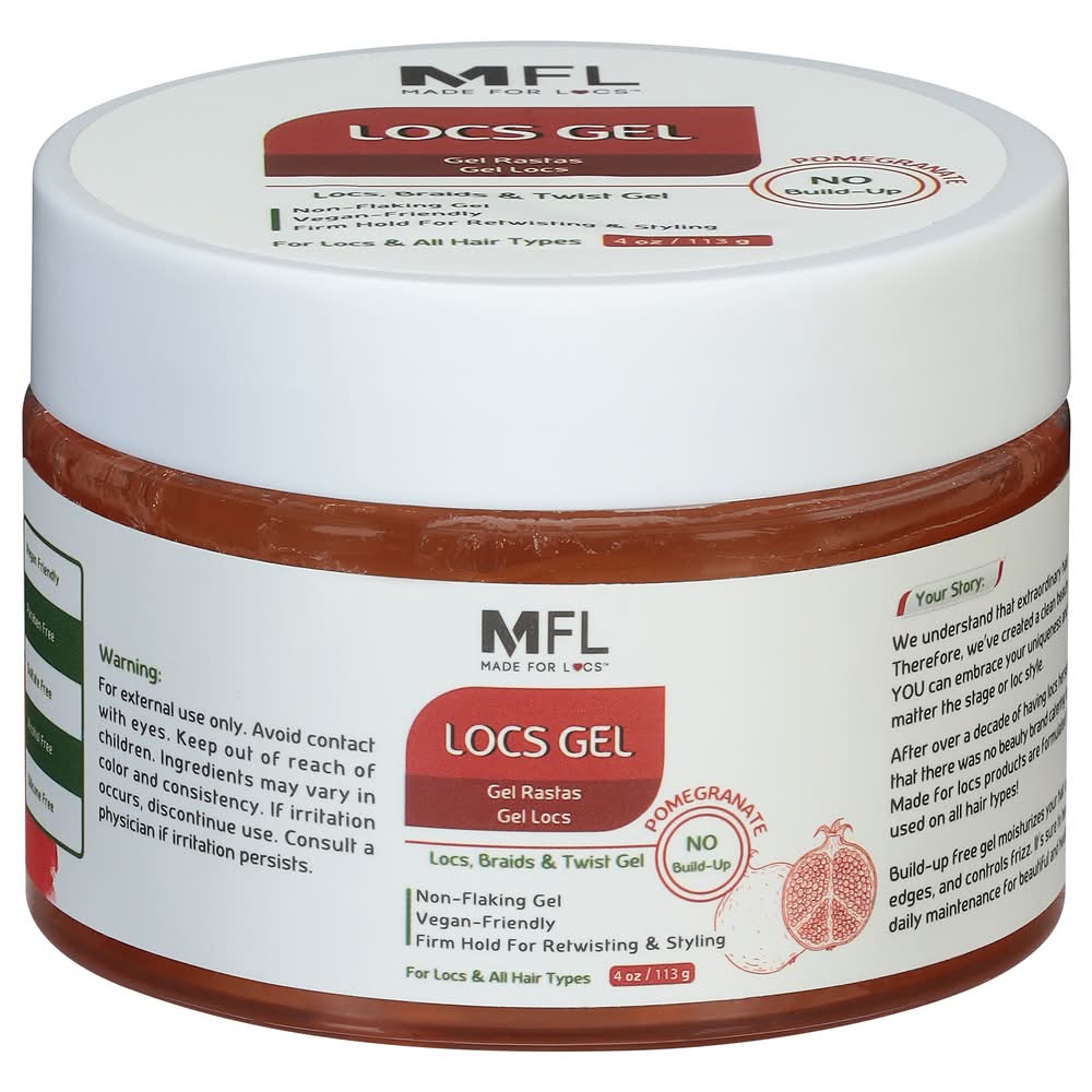 Made For Locs Retwisting Firm Hold Styling Braids & Twist Gel, Pomegranate (4 oz)