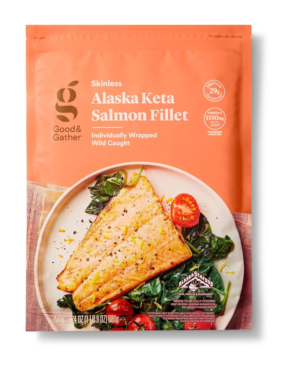 Good & Gather Alaska Keta Salmon Skinless Fillets (24 oz)