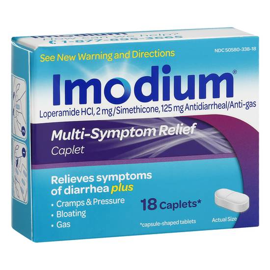 Imodium Multi-Symptom Relief Anti-Diarrheal Medicine Caplets (18 ct)