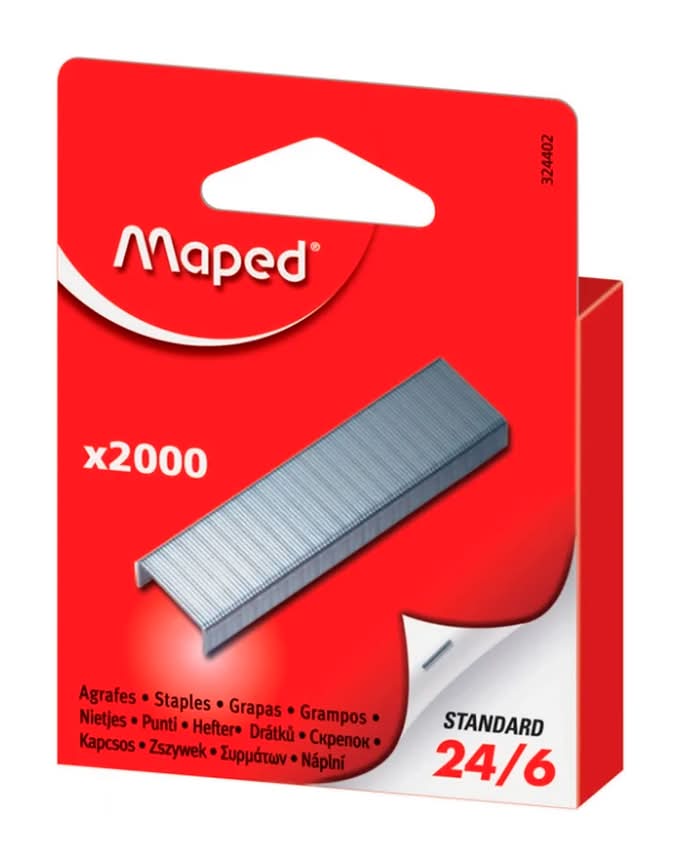 Maped - Agrafos nº24/6, 2000 unidades, uma embalagem