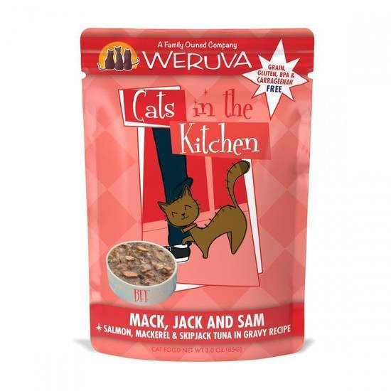 Weruva Cats in the Kitchen Mack Jack and Sam Cat Pouches Wet Cat Food (3 oz)