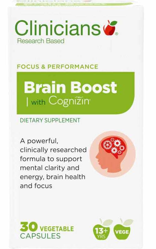 Clinicians Brain Boost +Cognizin Vege Capsules 30s