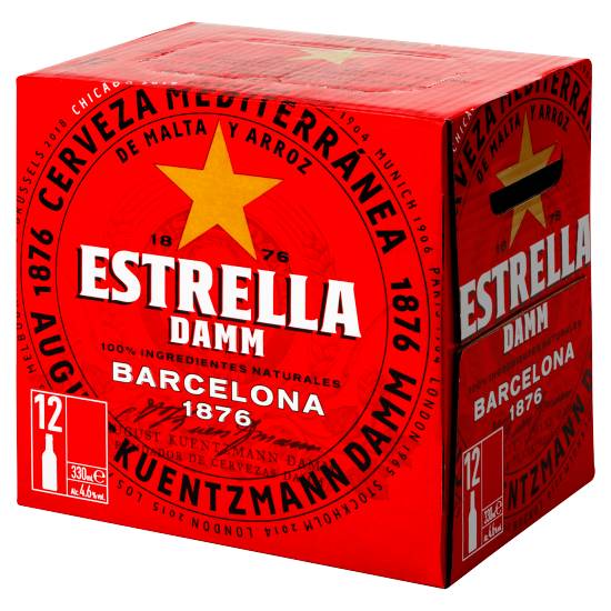 Estrella Damm Premium Lager Beer Bottles 12 X 330ml