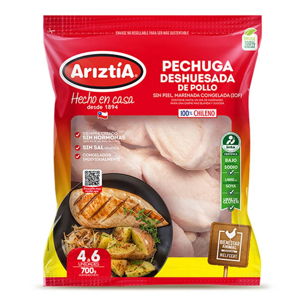 Ariztía pechuga de pollo deshuesada marinada