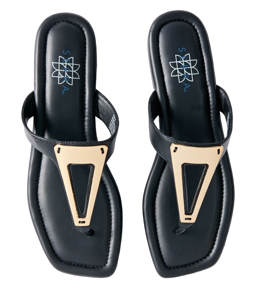 Serra Ladies Black Fashion Sandal - Size 8