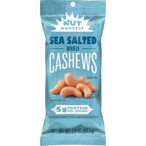 Nut Harvest Whole Cashews Sea Salted 2.25oz