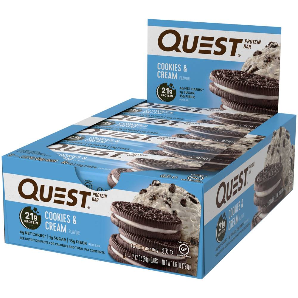Quest Protein Bar (12 ct) ( cookies- cream)