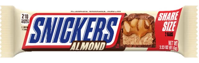 Snickers Chocolate Candy Bar, Almond (91.6 g, 2 ct)