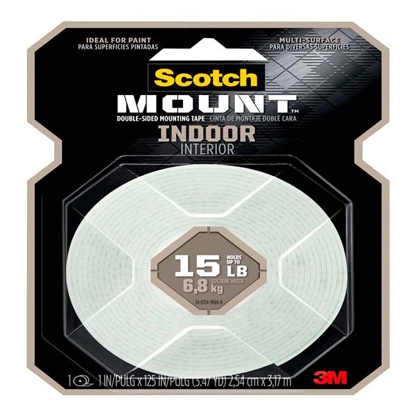 Scotch Mount Indoor Double-Sided Mounting Tape 1" X 125
