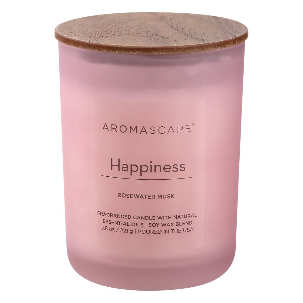 Aromascape Happiness Rosewater Musk Candle