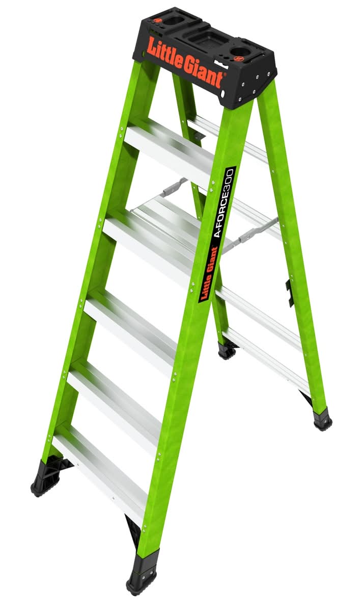 Little Giant Ladders A-Force300 6-ft ( 10.3-ft Reach Height ) Fiberglass Type 1A - 300 lbs. Load Capacity Step ladder