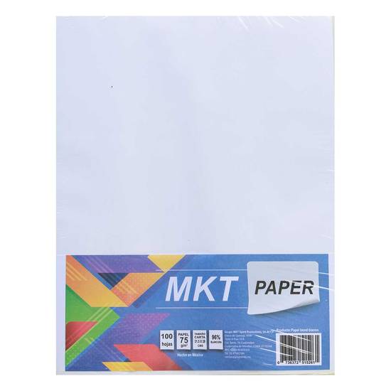 Mkt paquete de hojas (carta/blanco) (100 un)