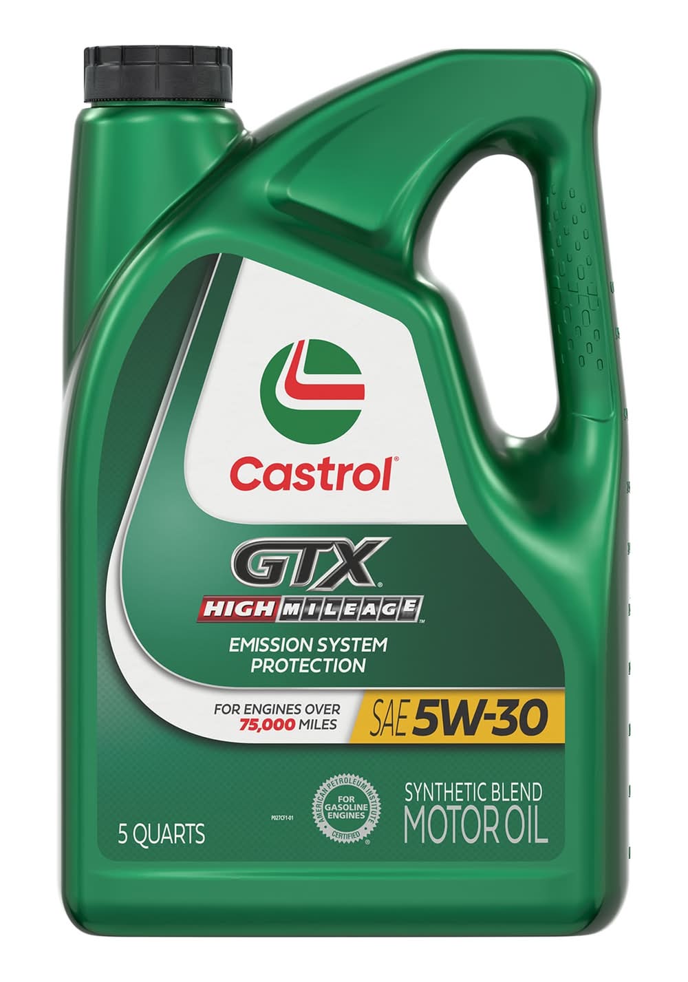 CASTROL GTX High Mileage 5W-30 Synthetic Blend Motor Oil, 5 Quarts
