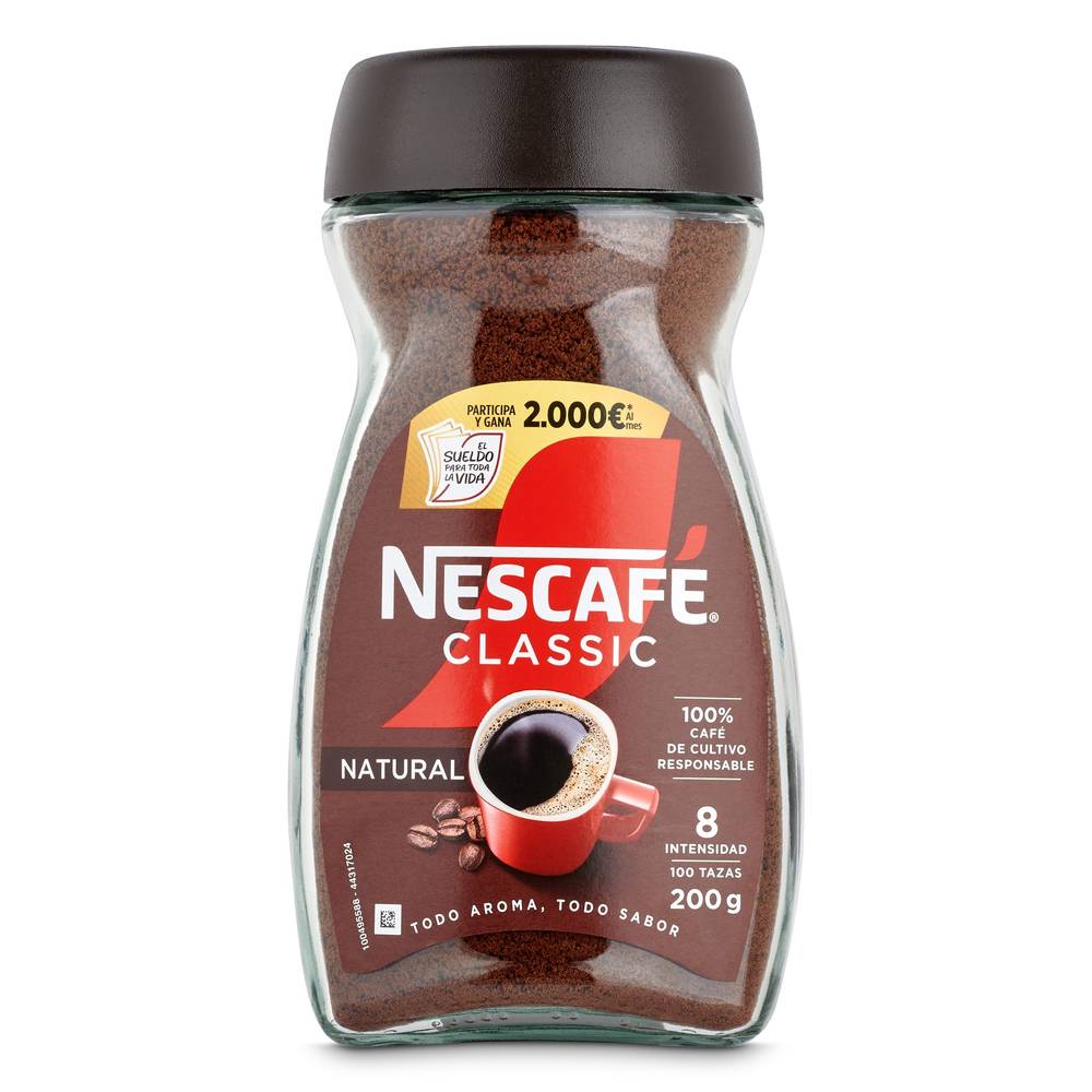 Café Soluble Natural Nescafé Frasco 200 G