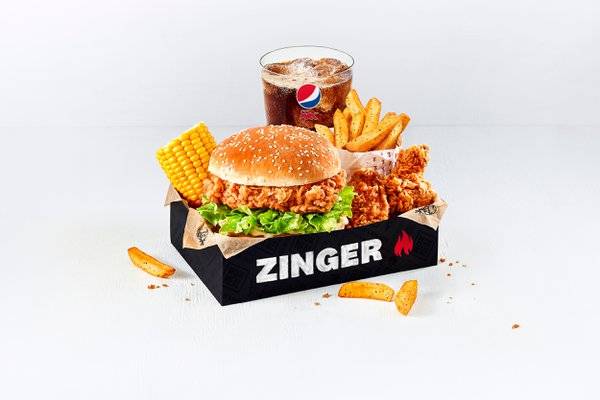 Zinger Box Meal with 2 Hot Wings 🔥
