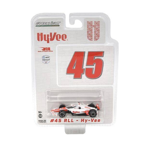 NTT INDYCAR Series 2022 Race Car 1:64 #45 Jack Harvey HY-VEE White