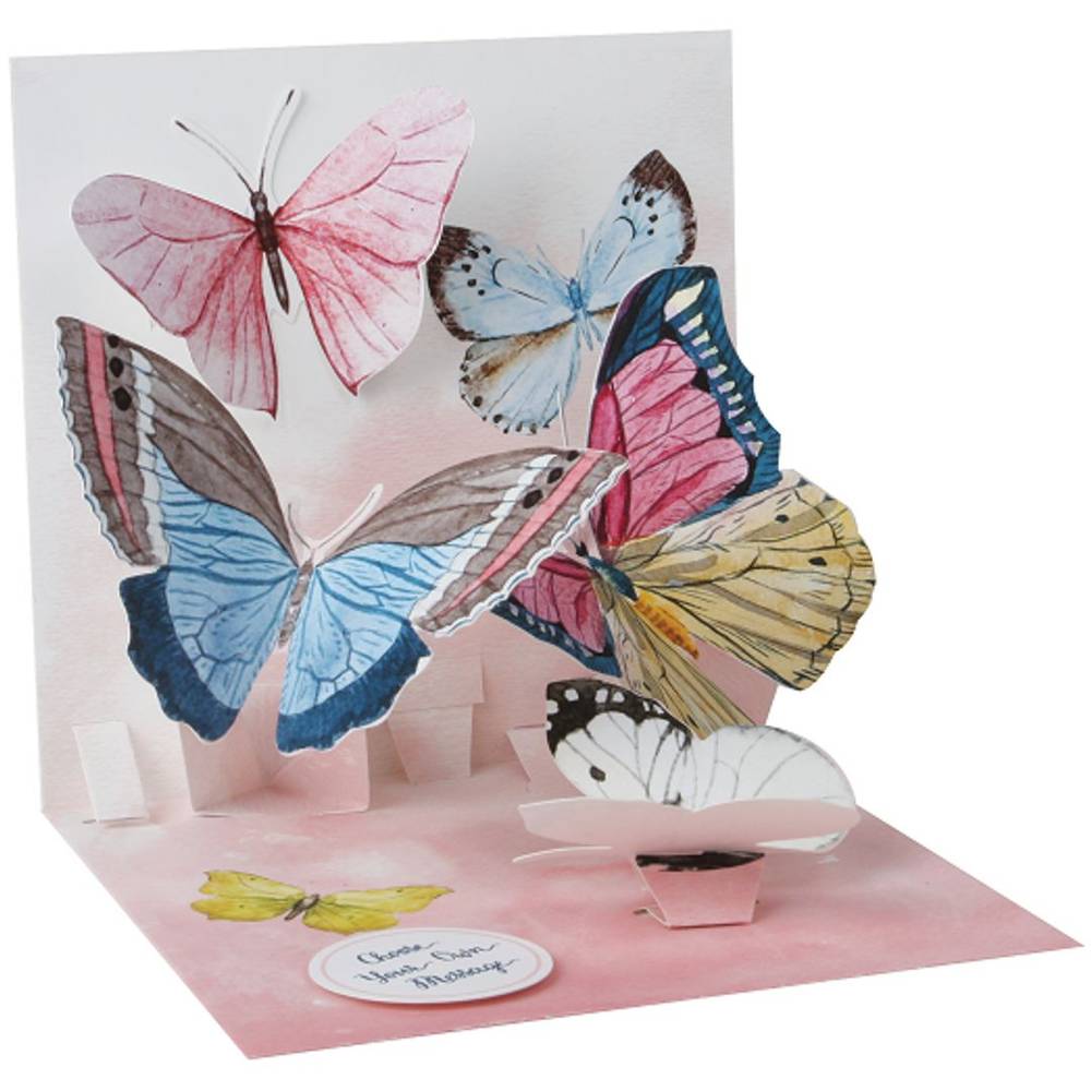 Up With Paper Everyday Pop-Up Greeting Card Watercolor Butterflies
