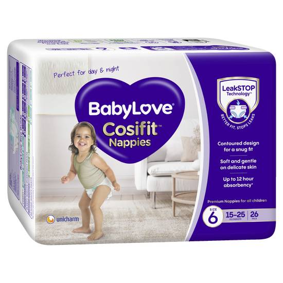 Babylove Cosifit Nappies Size 6 (15-25kg) 26 pack